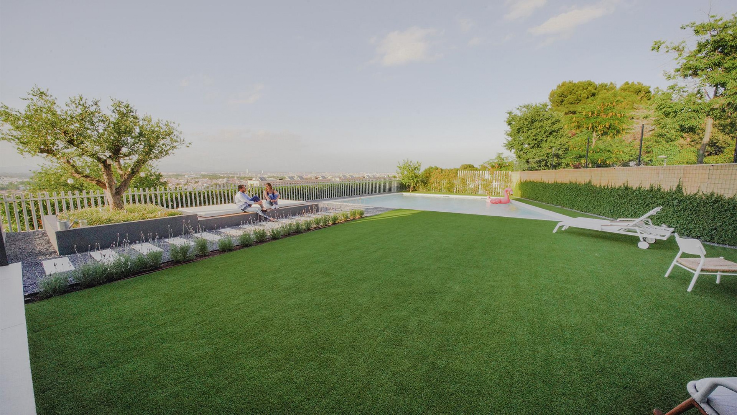 Garden with different relaxation areas