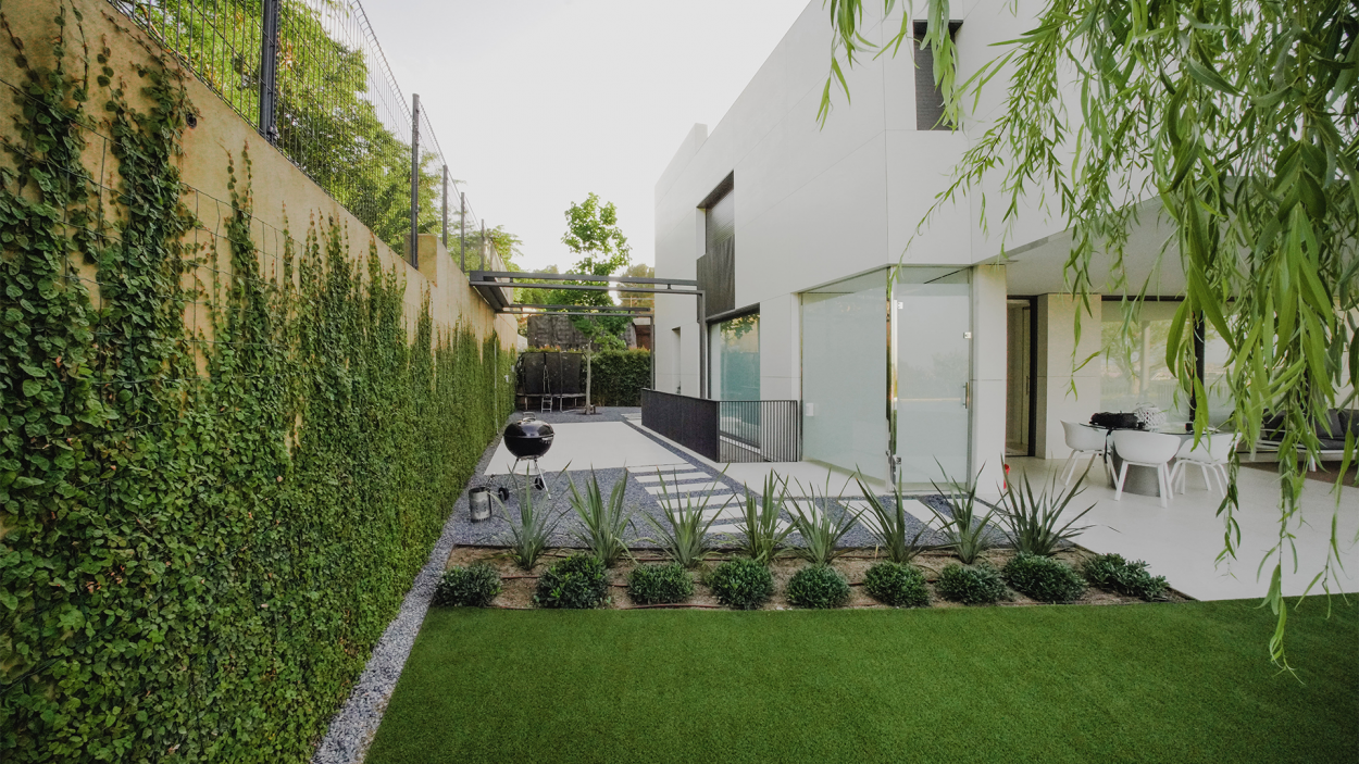 Garden with different relaxation areas