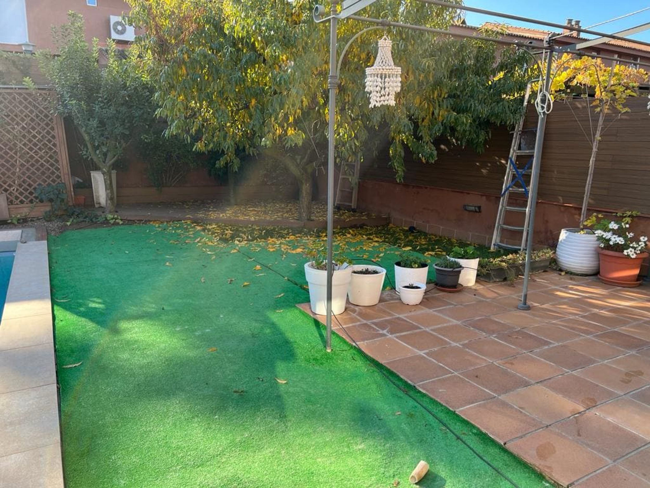 Garden with vegetation and relaxation areas