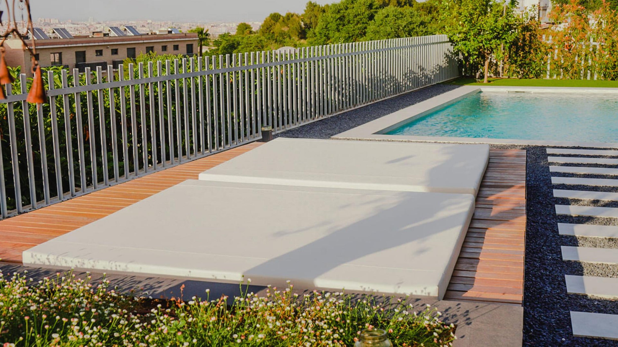 Garden with different relaxation areas