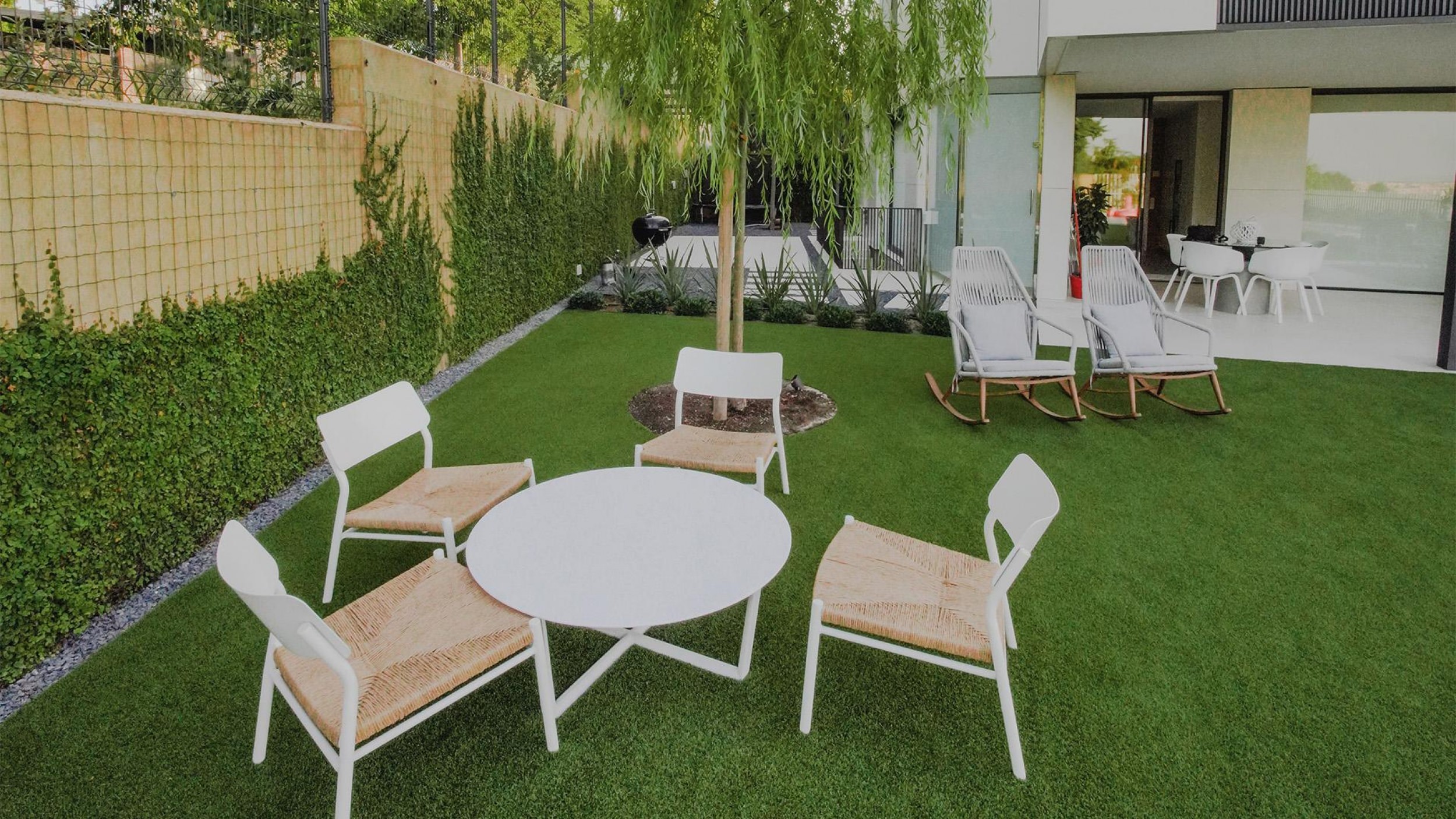 Garden with different relaxation areas